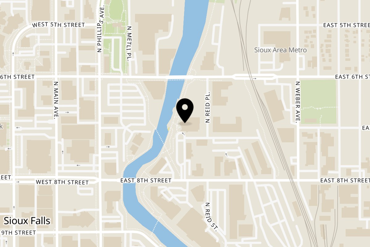 Map showing the location of Rivage Oak Kitchen on 300 N Cherapa Pl Ste 102 in Sioux Falls